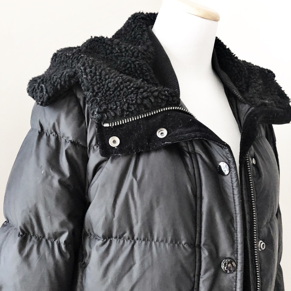 Authentic Coach Solid Long Puffer Coat Black F205… - image 5